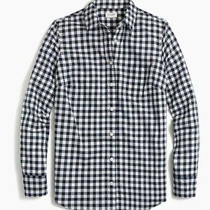 J.Crew Gingham Boy Cut Cotton Shirt
